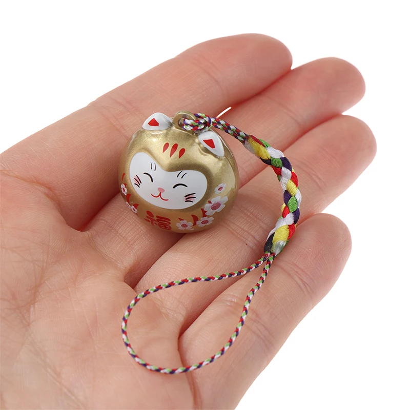 

Japanese Cute Lucky Cat Daruma Bells Pendant Key Chain DIY Multi Color Key Holder Good Fortune Wealth Charm Jewelry Gift