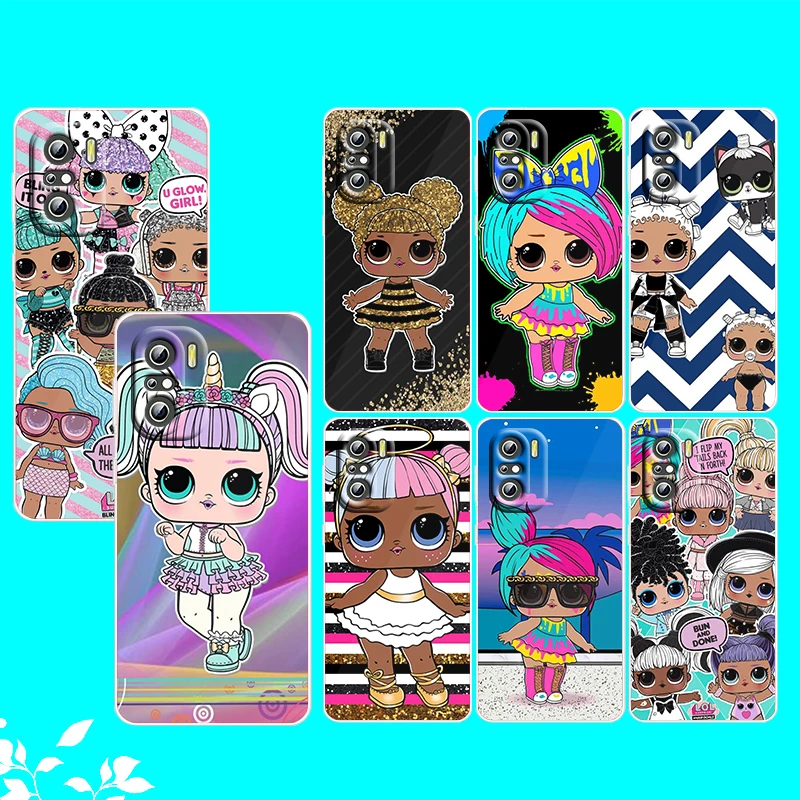 

Cute Cartoon Surprise Doll For Xiaomi Redmi Note 10S 10 K50 K40 Gaming Pro 10 9AT 9A 9C 9T 8 7A 6A 5 4X Transparent Phone Case