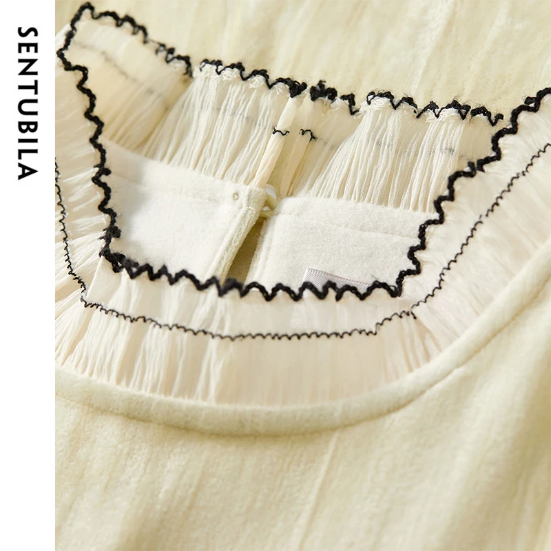 SENTUBILA пуловеры с оборками для женщин осень-зима 2023 повседневные элегантные