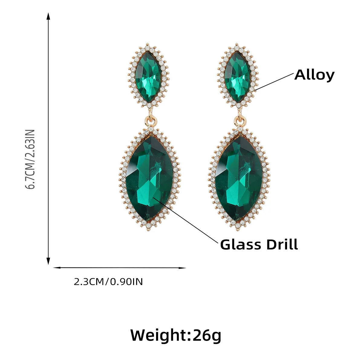 2023 Fashion Crystal Dangle Earrings High-quality Banquet Party Accessories for Women Statement Rhinestone Luxury Jewelry Gifts