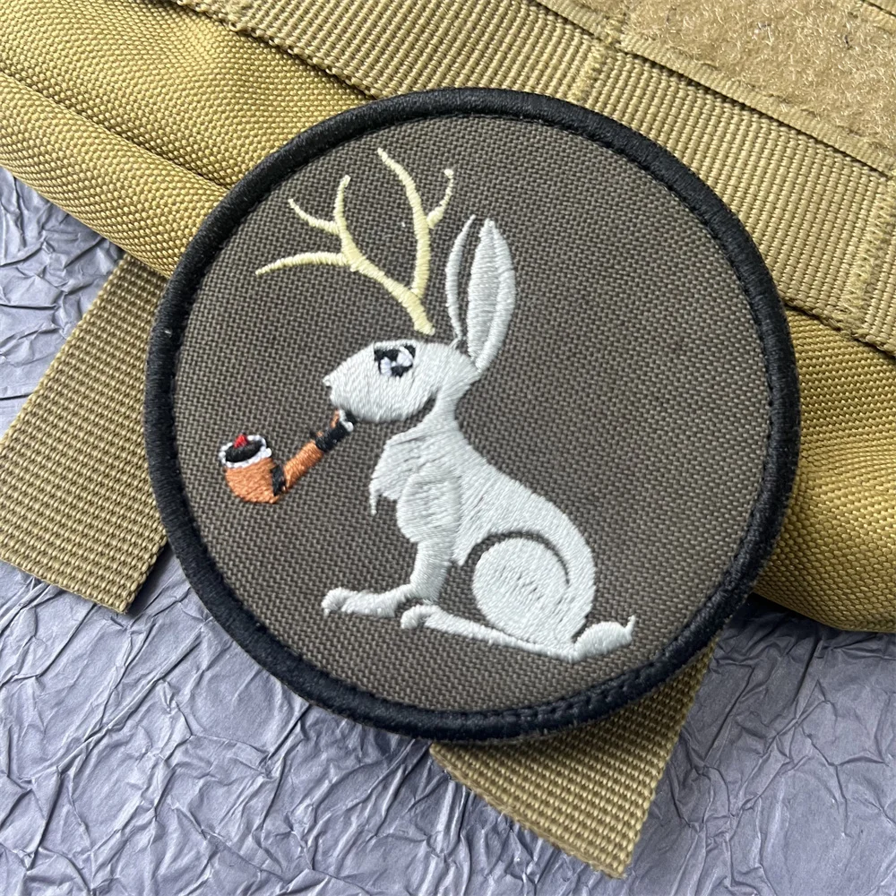 RG Олень Рог кролик вышивка нашивка на одежду тактические военные предметы крючок