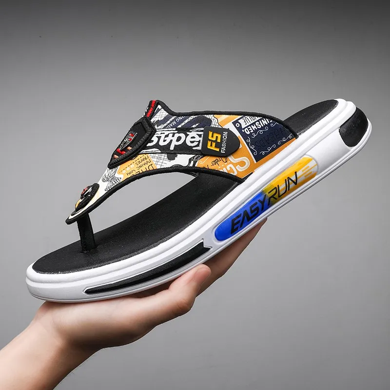 Шлепанцы мужские для дома и пляжа дышащие сандалии Повседневная Роскошная обувь