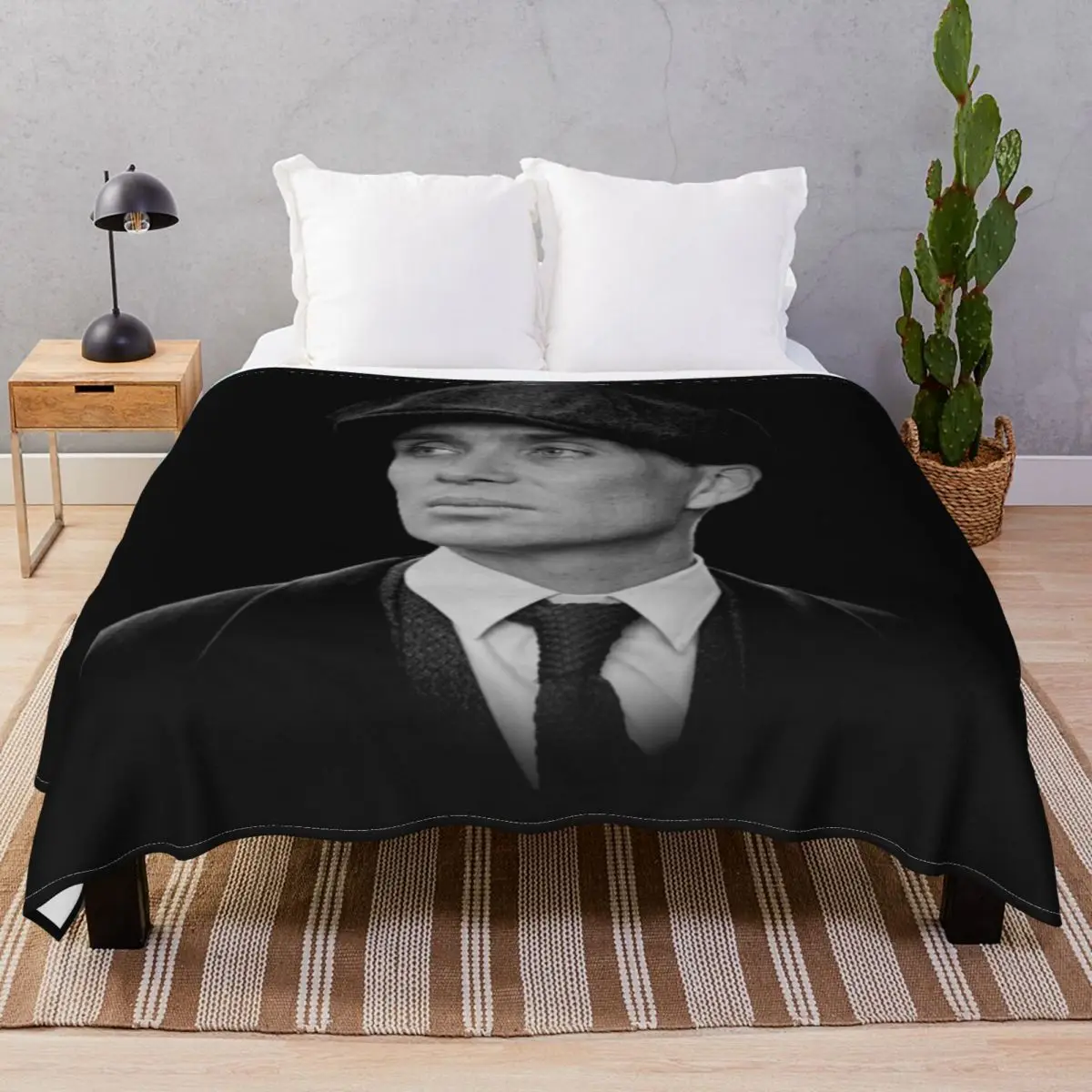 Tommy Shelby BN Blankets Flannel Plush Print Lightweight Throw Blanket for Bed Home Couch Travel Cinema