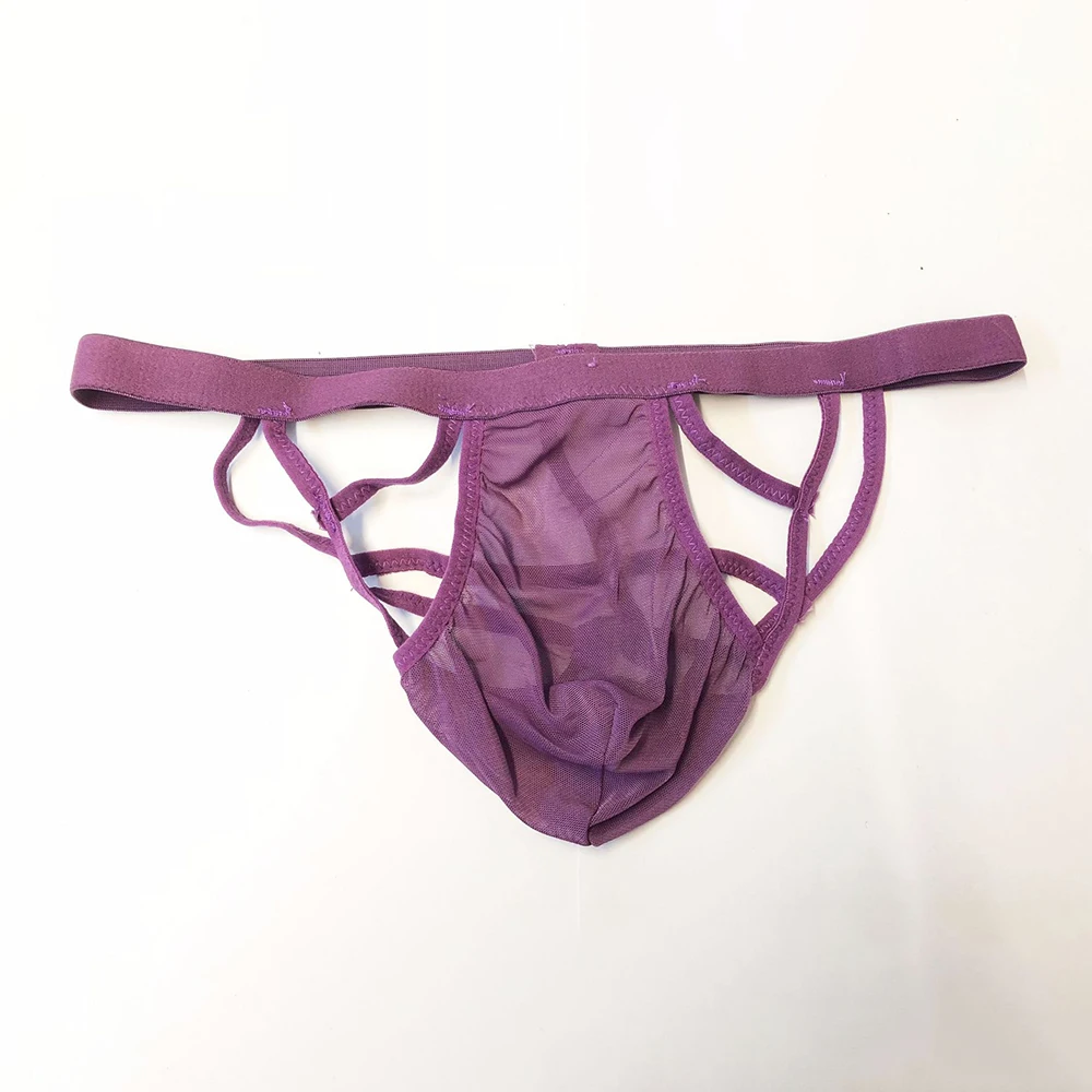 

See Through G-string Mens Sexy Bandage Hollow Thongs Open Butt Sheer Mesh Underwear Male Low Rise Birefs Gay Ertotic Panties