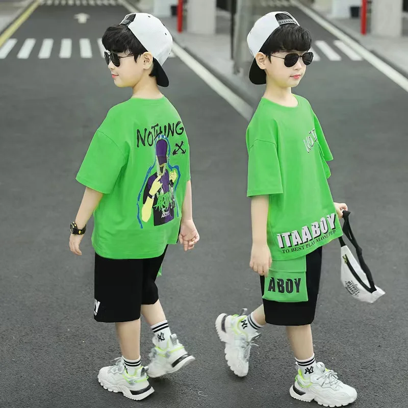 2 шт. Детский комплект из свитшота с коротким рукавом и брюк на Возраст 4-12 лет |