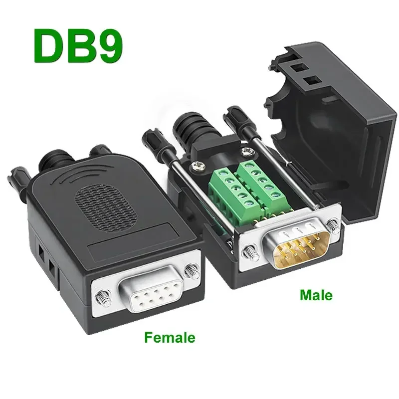 Фото Разъем DB9 RS232 D-SUB 9-контактный штекер-адаптер 9-ядерный COM RS485 Коммутационные клеммы 21-24 AWG Проводные беспаечные разъемы №2