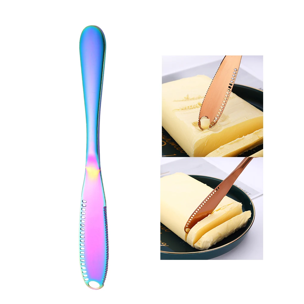 

Bread Slicing Knife Cheese Grater Butter Slicer With Hole Scraper Stainless Steel Cream Bread Jam Scraper Kitchen Gadget