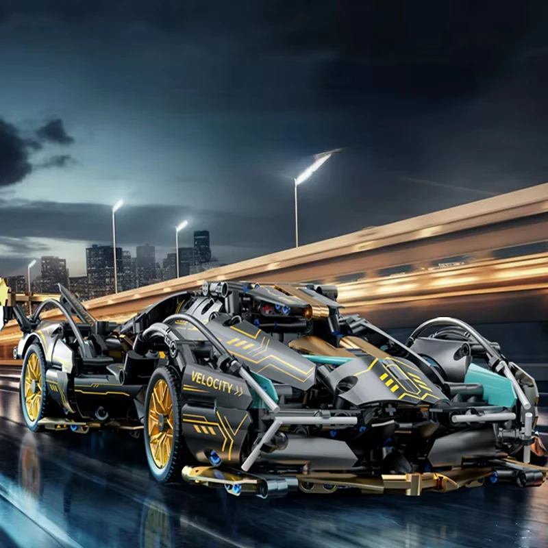2024 черный комплект строительных блоков V12 взрослый родстер RC Tech Racer 1:14 набор