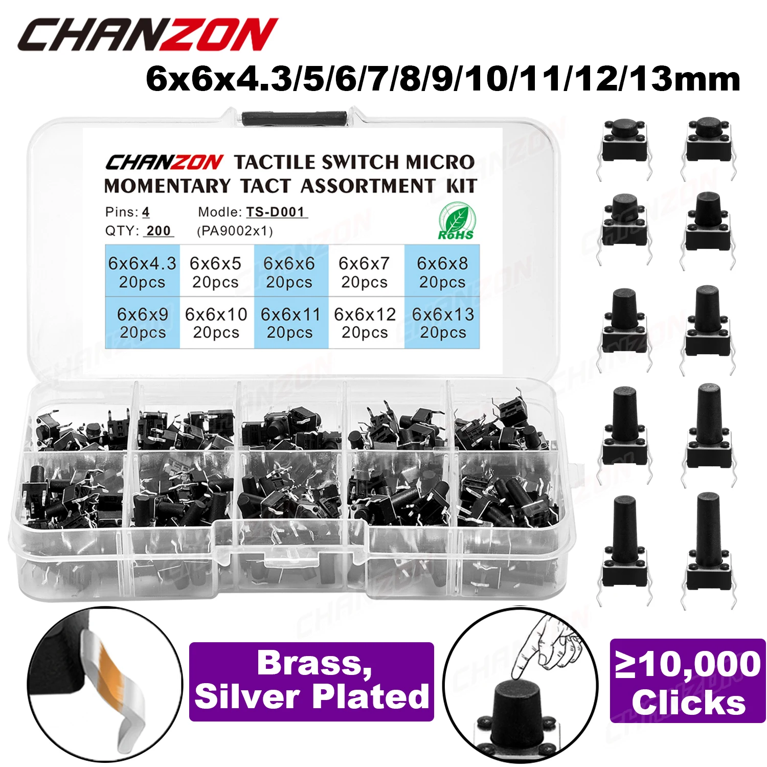 

Комплект сенсорных кнопок CHANZON 6x6 мм