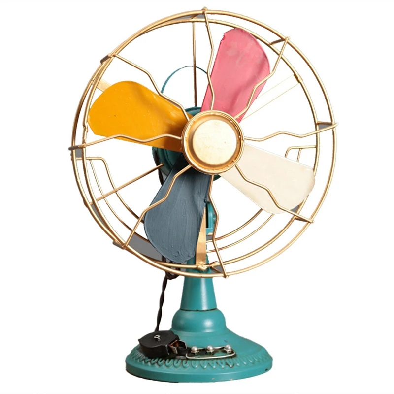 

Simulation Electric Fan Vintage Model Crafts Bar Cafe Decoration Ornaments Photography Prop Retro Fan Furnishings