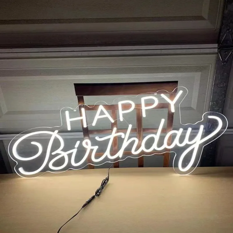 

Wanxing Happy Birthday Neon Sign Custom Celebration Party Outdoor Festival Celebration Hotel Mall Restaurant Neon Sign
