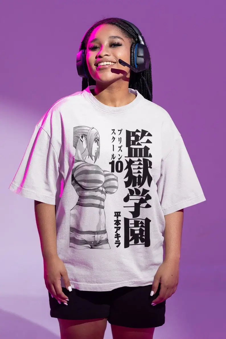Футболка унисекс из аниме Школа тюрьмы футболка в стиле медико Манга вайфу