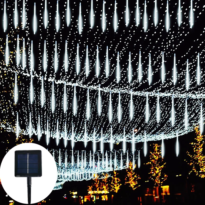 

8Tube Meteor Shower Rain String Lights Christmas Tree Decorations for Outdoor Street Garland New Year Navidad Curtain Led Lights