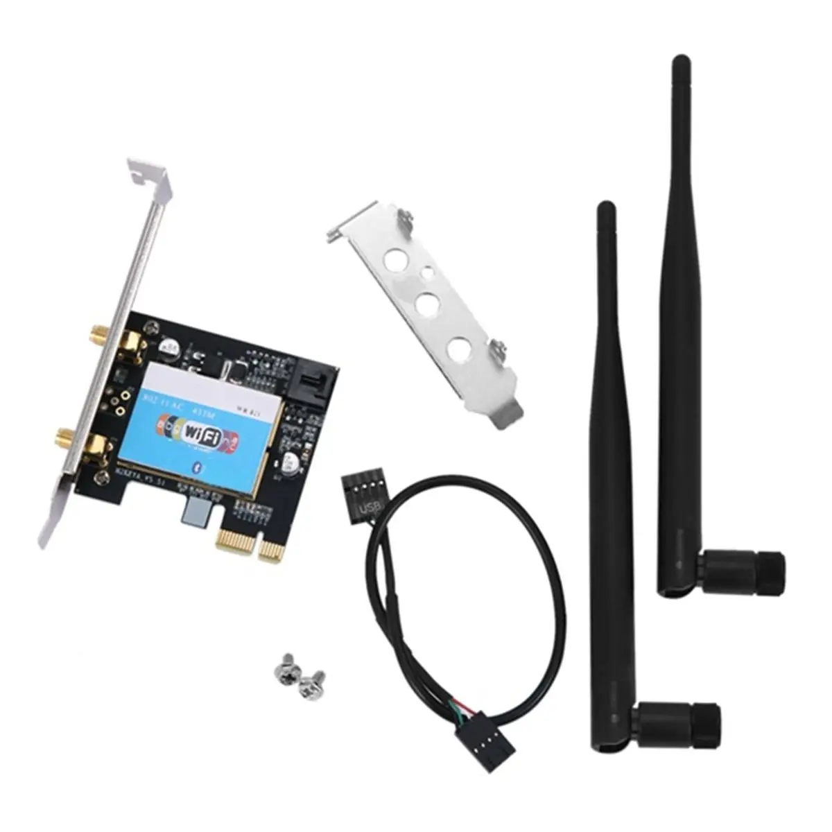 Фото НОВИНКА! Двухдиапазонная беспроводная Wi-Fi/Bluetooth-карта PCI-EX1, 433 Мбит/с, 802.11a/B/G/Ac, 2.4/5 ГГц, BT 4.0 на чипе Realtek RTL8821AE для настольных ПК №3