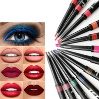 new double end automatic ultra fine eyebrow pencil harajuku eyeliner waterproof matte lip liner 12 colors