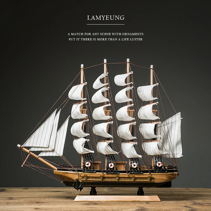 

Lifelike Miniature Wooden Pirate Sailing Ship Model Marine Home Decoration Accessories Modern Arts Office Home Decor Souvenirs