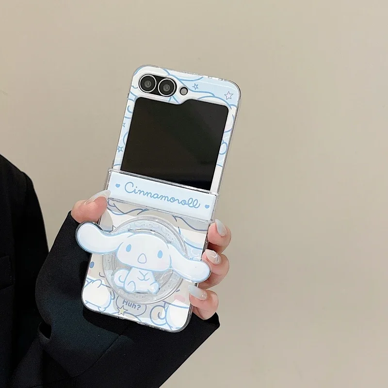 Фото Милый мультяшный чехол Sanrio Pochacco с магнитной ручкой Magsafe, чехол для телефона с беспроводной зарядкой для Samsung Galaxy Z Flip 6, 5, 4, 3, чехол №4