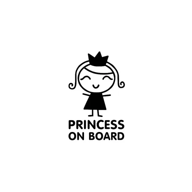 

8.1CM*12.7CM PRINCESS ON BOARD Vinyl Decal Baby Gril Car Sticker Black/Sliver