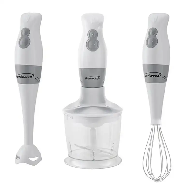 

2-Speed Hand Blender and Food Processor with Balloon Whisk (White) (HB-38W) Fast Shipping