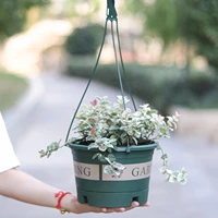 pp round flower pot hanging planter basket home garden hook decorations indoor balcony and with fence outdoor flowerpot pla r7t5