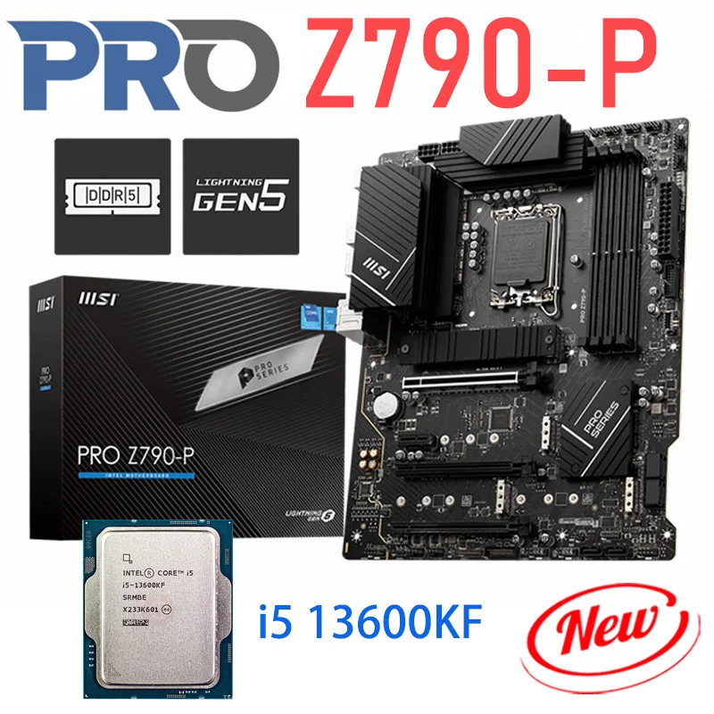 

Материнская плата LGA 1700 DDR5 MSI Z790-P DDR5 с Intel Core i5 13600KF CPU Set Desktop 128GB PCIe 5,0 Intel процессор 12-го поколения