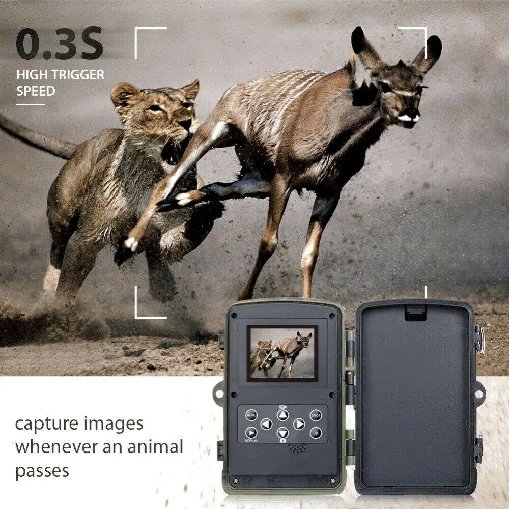 

HC801A Trail Camera Hunting Scouting Night Version Wild Cameras 16MP 1080P IP65 Trap 0.3s Trigger Wildlife Camera Surveillance