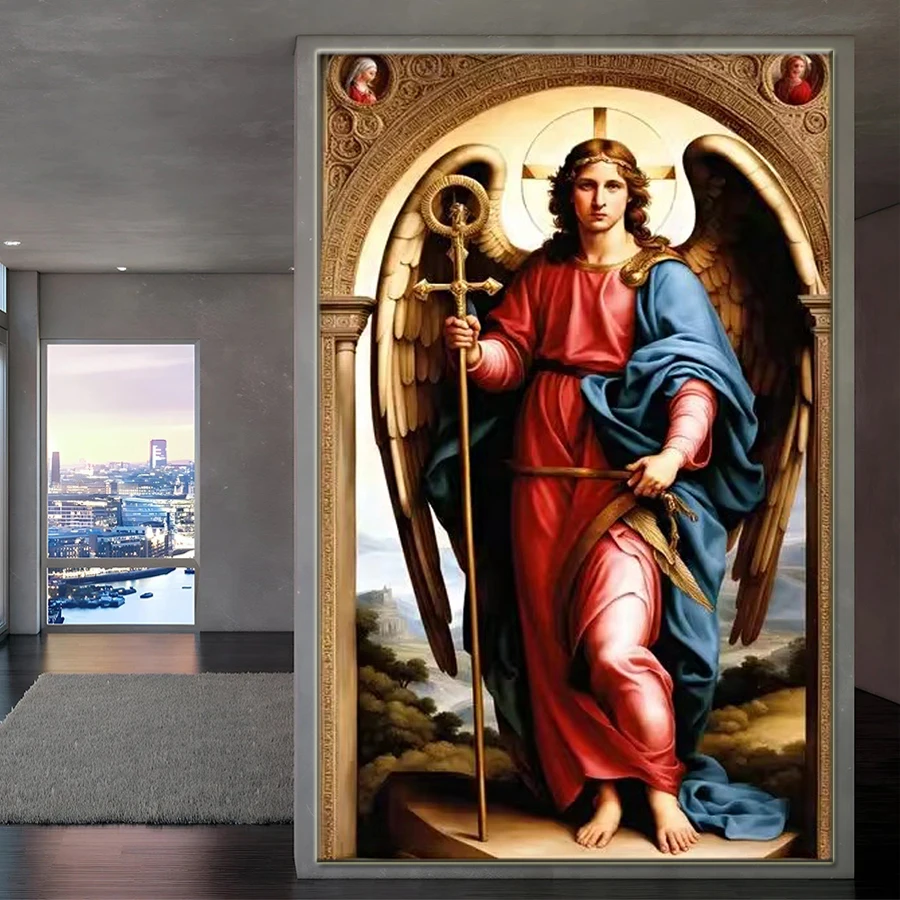 3D вышивка эпохи Возрождения ангел 5d мозаика галерея украшение дома Archangel Майкл с