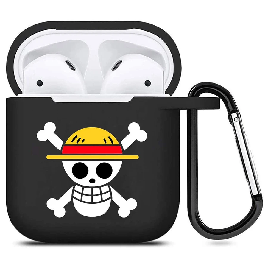 

Anime One Piece Black AirPods Case Cover Soft Cute Shockproof Cover For Women Men Compatible With AirPods 1 2 3 Pro Case