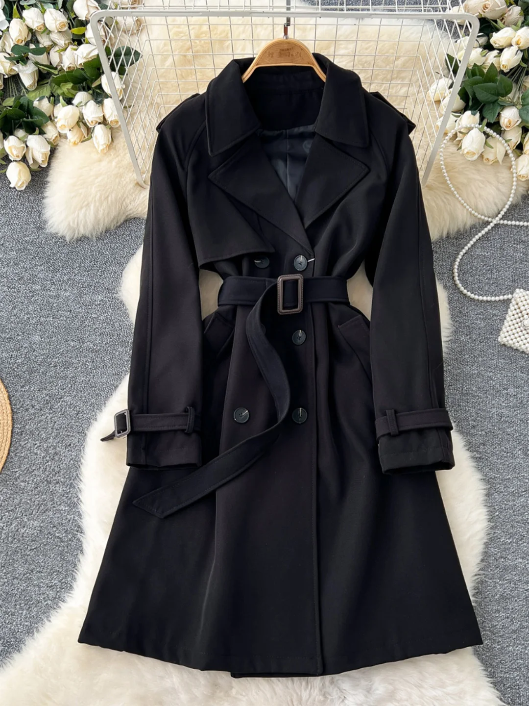 Осенне-зимняя женская одежда Chrysler коллекция 2024 года двубортное пальто с