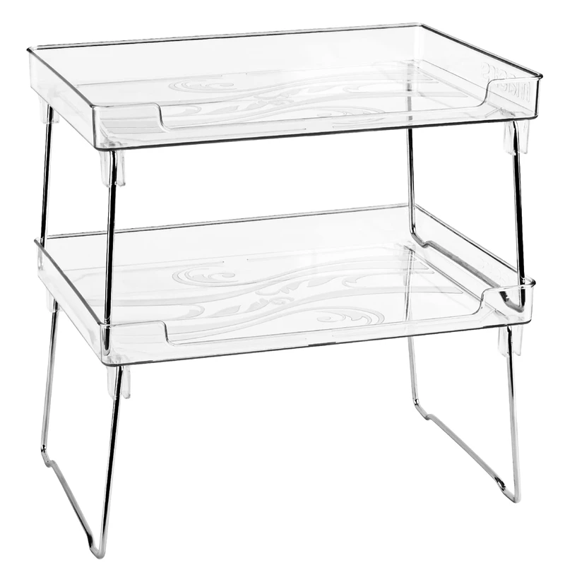 

Practical Clear Stackable Shelf, Kitchen Counter And Cabinet Shelves, Shelf Rack, Pantry Organization And Storage Shelving