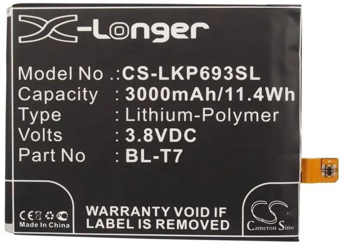 

Аккумулятор Cameron Sino на 3000 мАч для LG D800, D801, D802, D802TA, D803, D805, DS1203, G2 BL-T7, LS980, Optimus G2, VS980