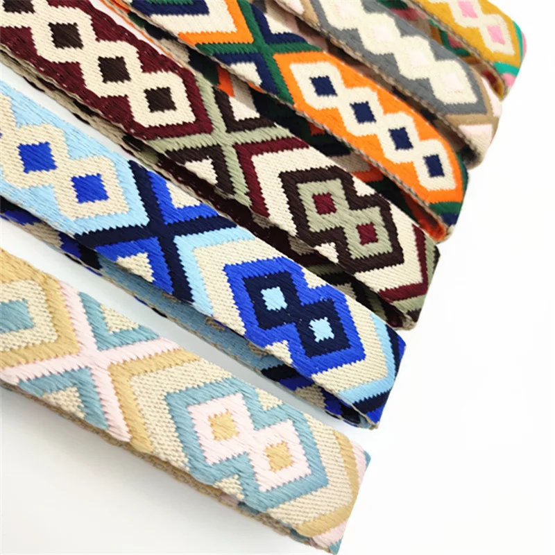 3.8cm Wide Women Shoulder Bag Strap Adjustable Replacement Messenger Purse Crossbody Belt Diamond Pattern Nylon Bag Accessories