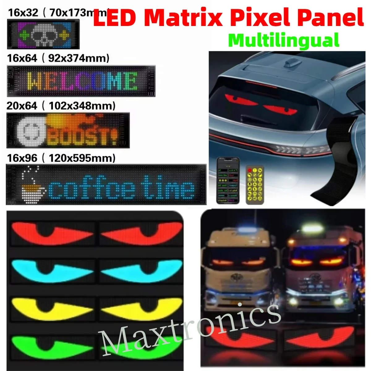 Многоязычная светодиодная матричная пиксельная панель программируемое