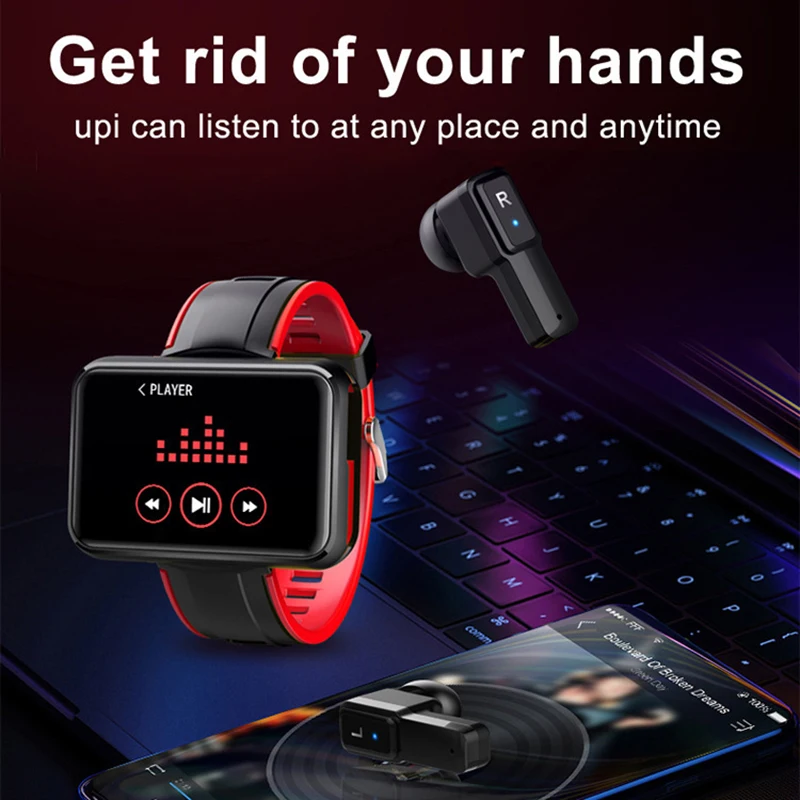 

New Design T91 Smartwatch Bluetooth Headset Sleep Heart Rate Monitor Weather Warning Smart Bracelet for Android IOS Smartwatch