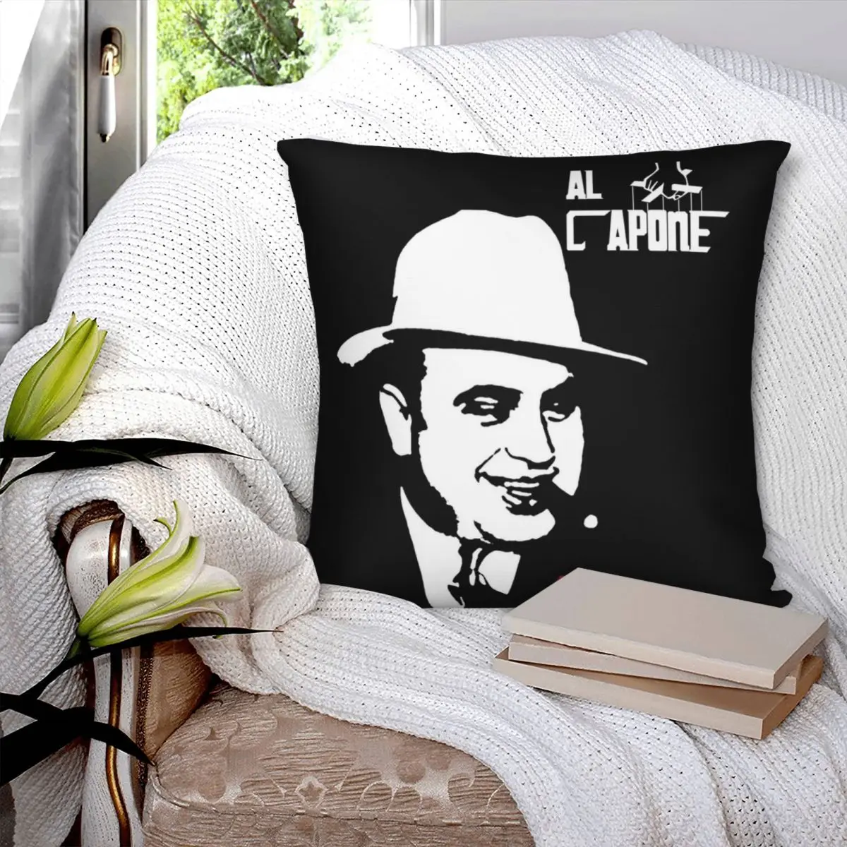 Фото Al Capone чехол для подушки из полиэстера и льна, бархатный чехол с принтом на молнии, декоративный чехол для подушки, чехол для автомобильной по... №3