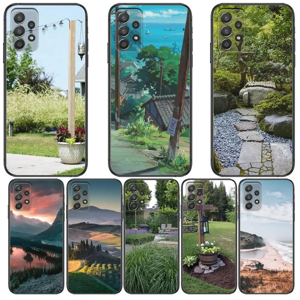 

beautiful scenery Phone Case Hull For Samsung Galaxy A70 A50 A51 A71 A52 A40 A30 A31 A90 A20E 5G a20s Black Shell Art Cell Cove