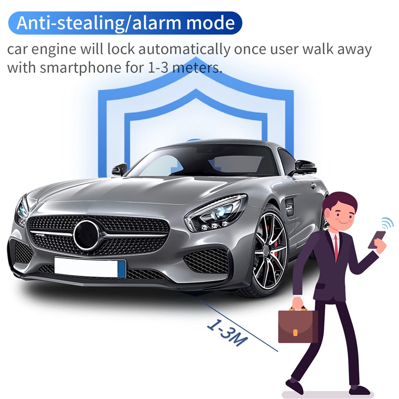 EASYGUARD Im003 Умный автомобильный беспроводной иммобилайзер с управлением через приложение для смартфона, RFID, 2.4GH, Bluetooth, автоматическая блокировкаразблокировка двигателя, DC12V, простое самостоятельное подключение. (art.: 3920d323e63c8) - 3920d323e63c8