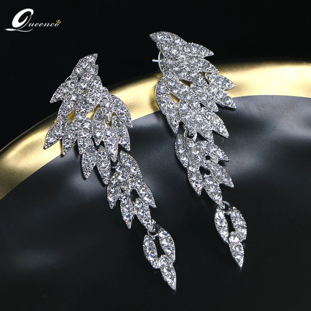 

Angel Wing Earrings For Women Accessories Wedding Tassel Long Alloy Bride Dangle Earring Jewelry Crystal Drop Earings Pendientes