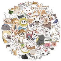 62pcs aesthetic cat daily doodle stickers for sketchbook laptop stationery kawaii sticker scrapbooking material craft supplies