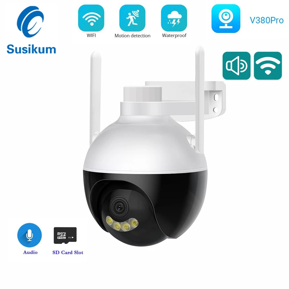 

3MP WIFI Security Protection Camera V380 Pro APP CCTV Smart Home Two Ways AUDIO Speed Dome Waterproof Outdoor Wireless IP Camera