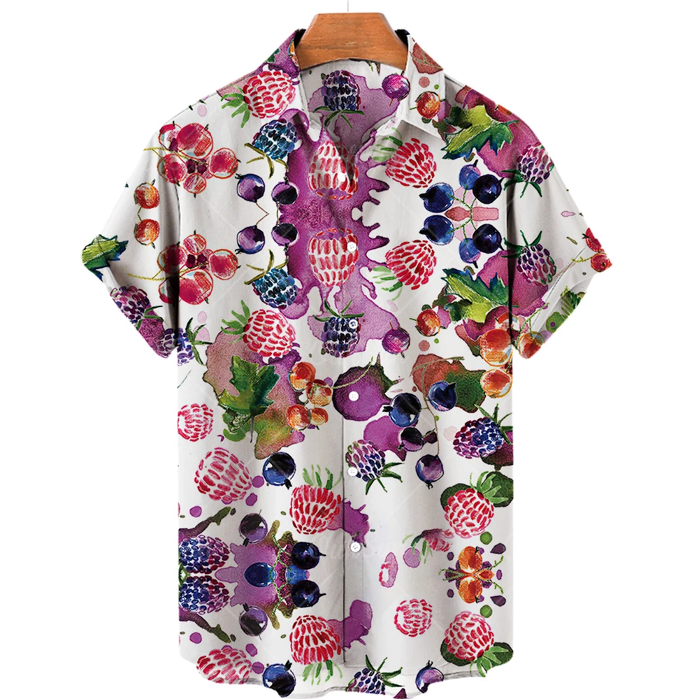 New Summer 3d Printing Men's Shirt Fruit Pattern Short-sleeved Unisex Loose Fashion Casual Holiday Beach Top Hawaiian Shirt 5xl