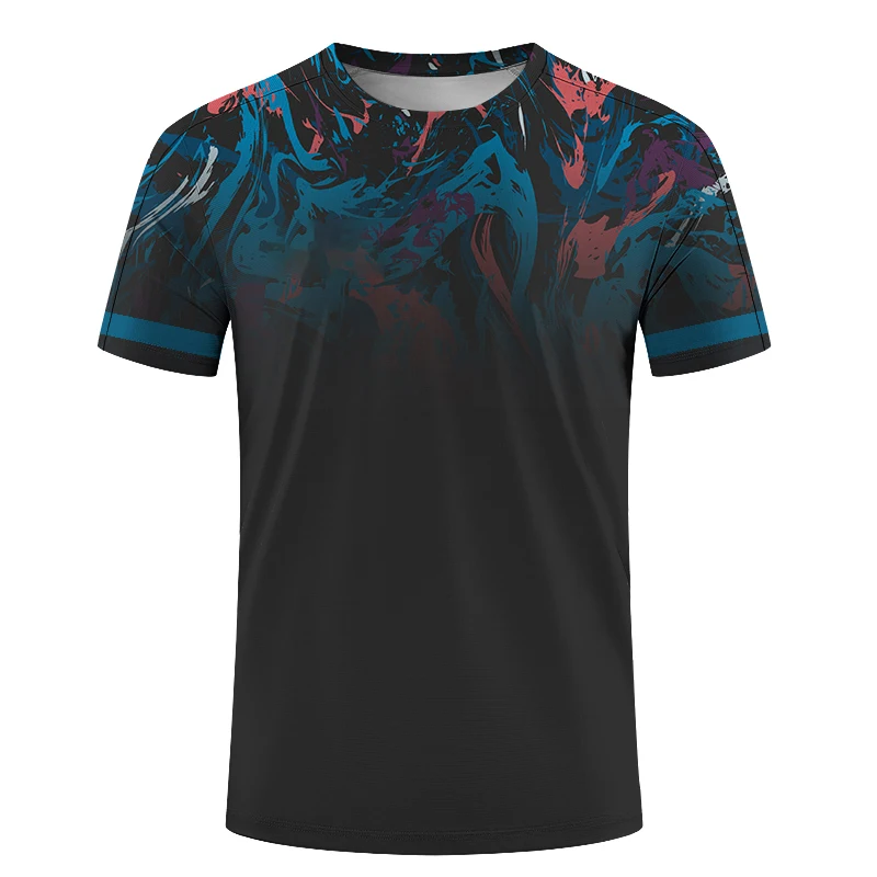 

Outdoor Fitness Tracksuits Men's Short Sleeve T Shirt Leisure O-neck Woman Tops 2023 Summer Quick Dry Material Training Clothing