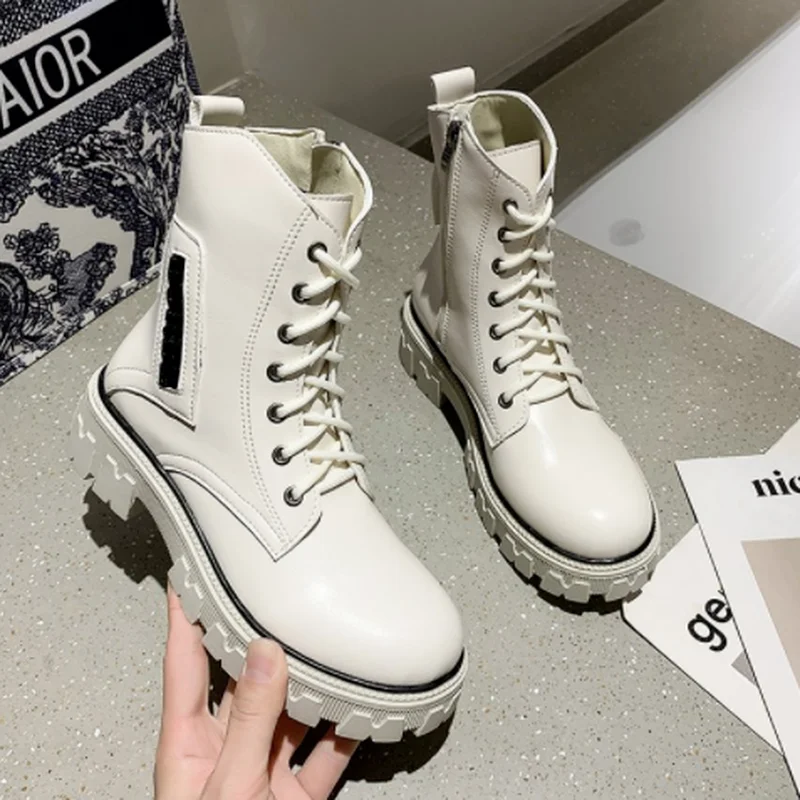 

2022 Winter Round Toe New PU Leather Fashion Thick-soled Warm Low-heeled Women Short Boots Casual Cotton Shoes Ankle Boots Women