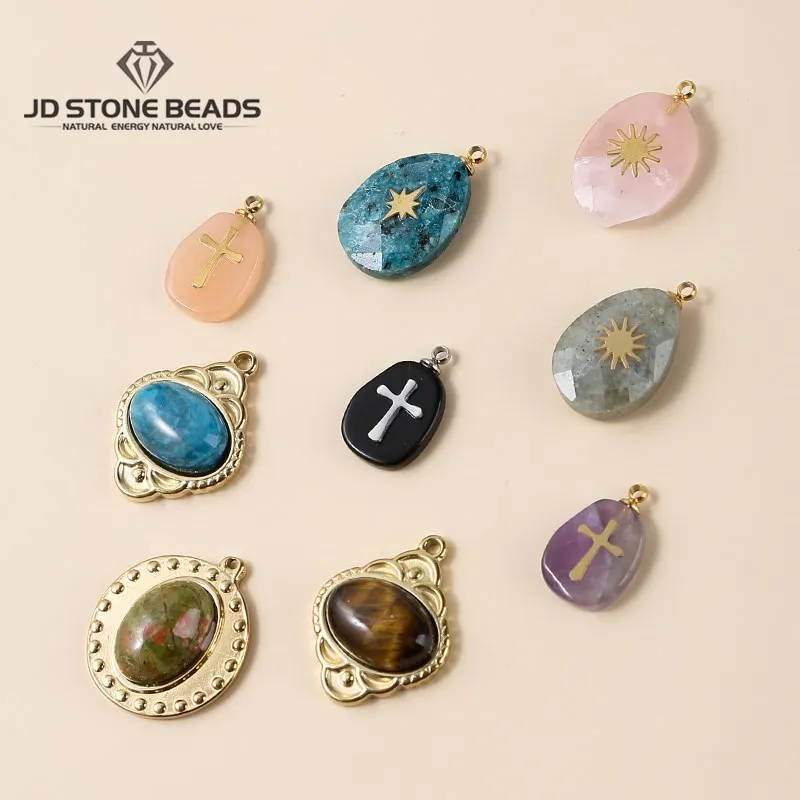 

Подвески из натурального черного обсидиана с инкрустацией, позолоченные подвески из нержавеющей стали для изготовления ювелирных изделий, ожерелья, серег, 5 шт./партия