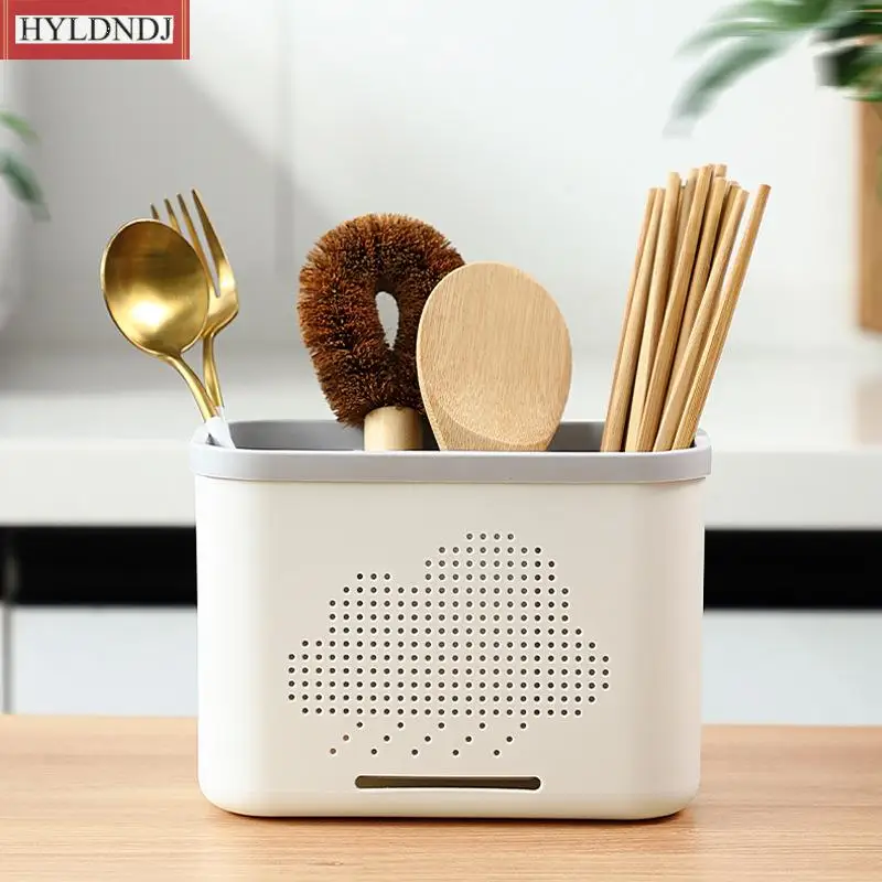 

Double LayerKitchen Drain Chopsticks Cage Multifunction Cutlery Hollow Drainer Knife Holder Tableware Storage Rack Organizer