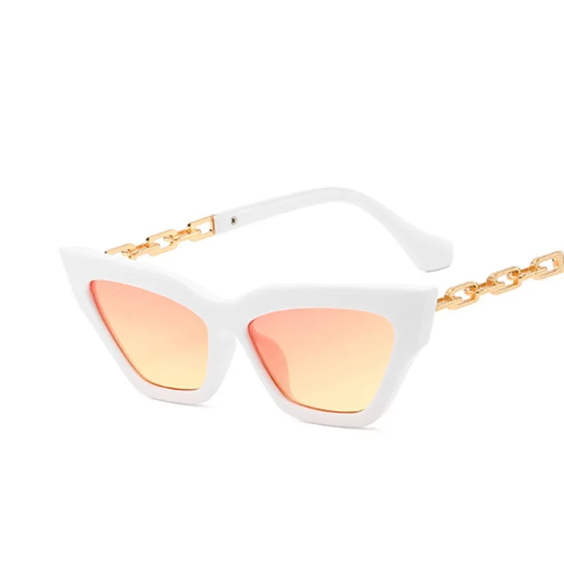 

Personalized Alloy Chain Leg Design Cat Eye Sunglasses for Women Cat Eye Retro Eyeglasses Luxury Brand Designer Trend Eyewear