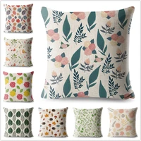nordic style pillow case decorative green leaf cushion cover for sofa home children room polyester pillowcase 45x45cm