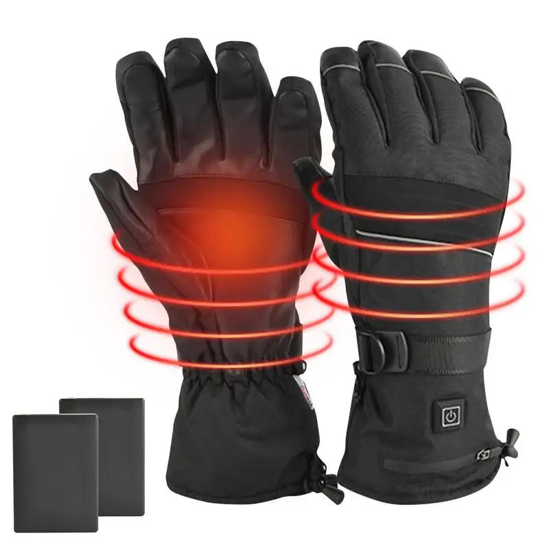 

Heated Gloves For Men Rechargeable Electric Battery Powered Heating Gloves Touchscreen Fingertips Waterproof Snowmobile Gloves
