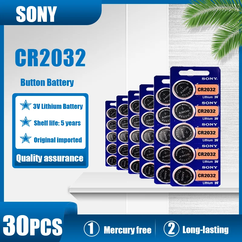 30 шт. оригинальный Sony 3V CR2032 CR 2032 DL2032 ECR2032 5004LC KCR2032 BR2032 кнопочный Аккумулятор для
