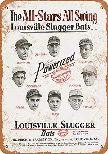 

Metal Sign - All Stars for Louisville Slugger - Vintage Look Wall Decor for Cafe Bar Pub Home Beer Decoration Crafts